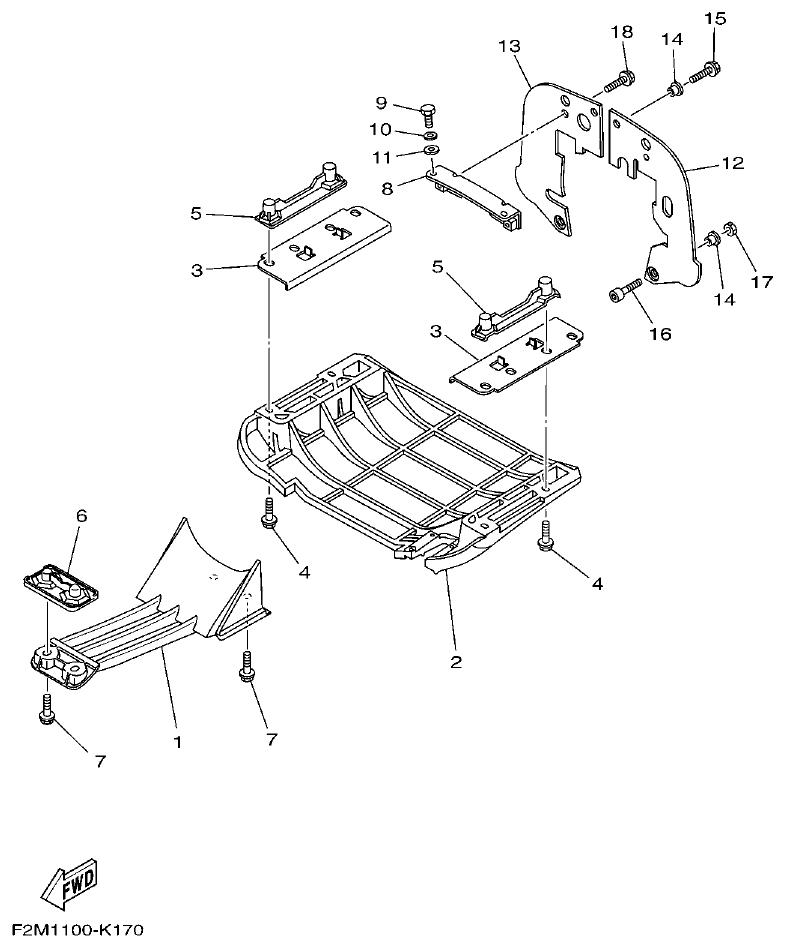 Yamaha F2ML JET UNIT 4 parts diagram